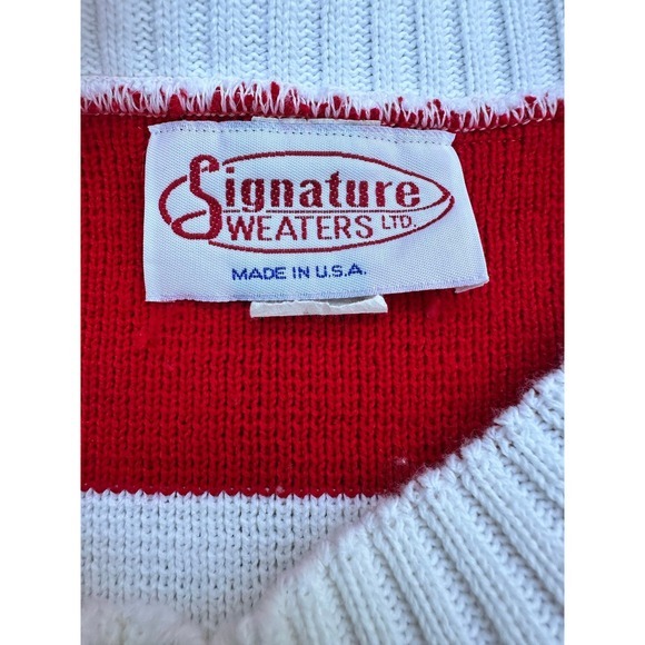 Vintage 80s Signal Sweaters American Flag Knit Patriotic Stars Stripes USA‎ - Picture 6 of 8